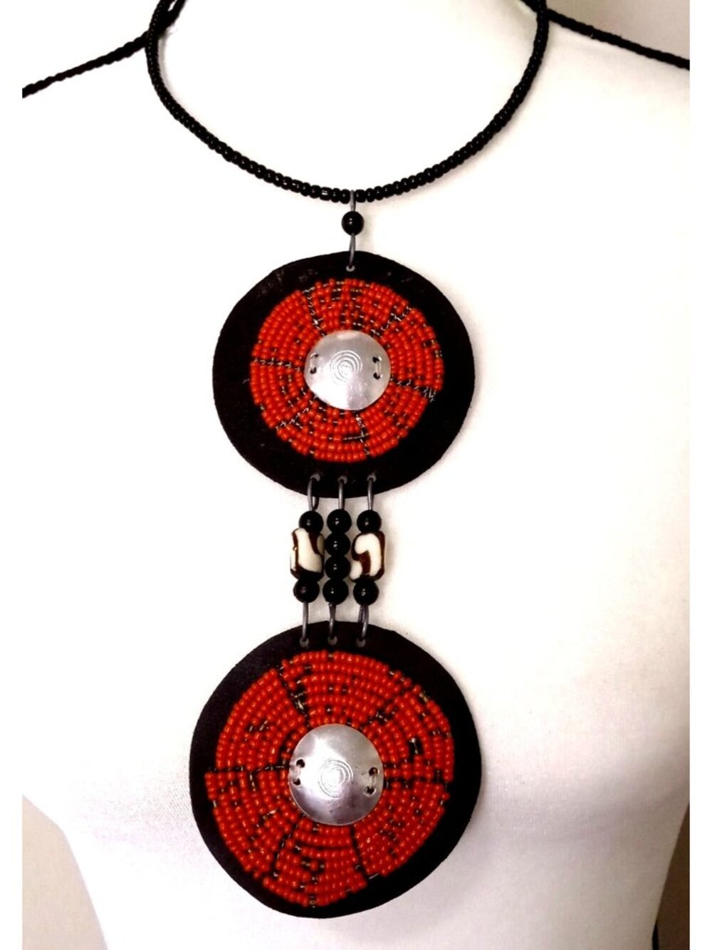 Safari Chic Maasai Collar Necklace Vintage 80s